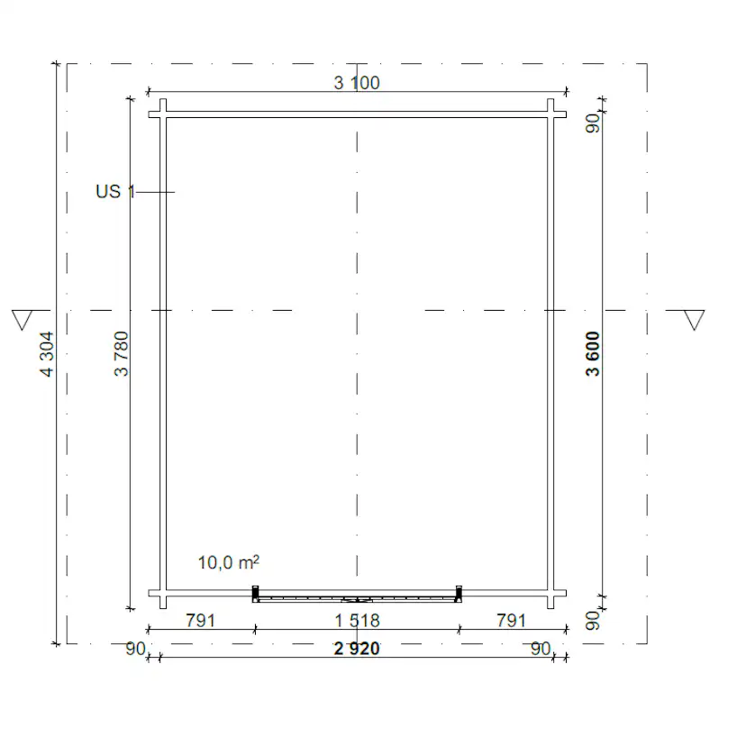 Timmerlada LP Garden Kymppi med spaltvägg 10 m²