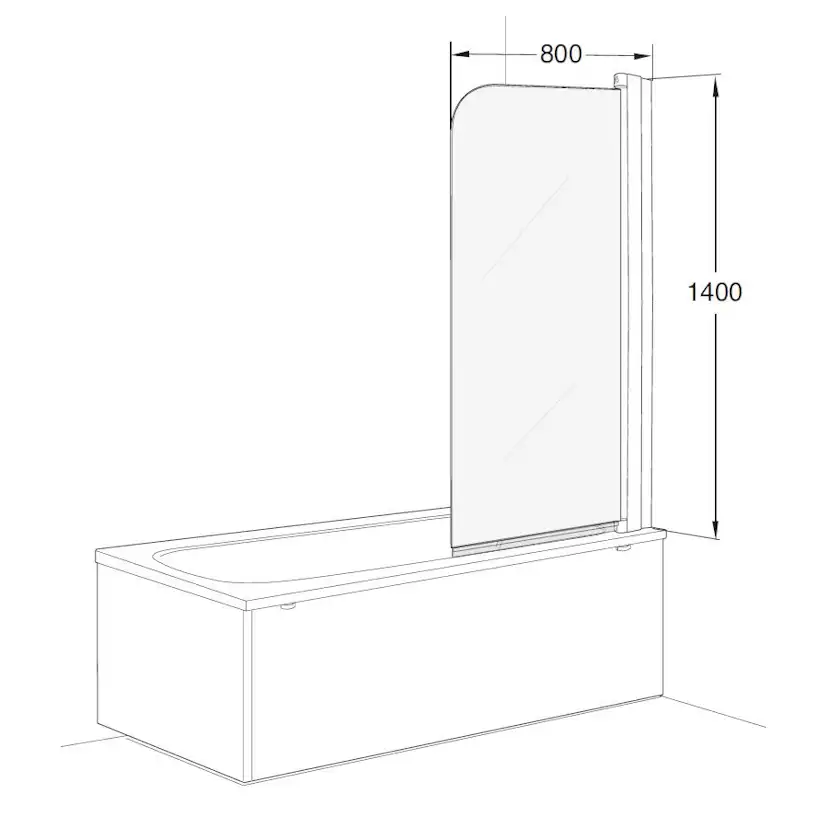Badkarsvägg Contura Shower Space SPXK Matt Aluminium BxH:800x1400