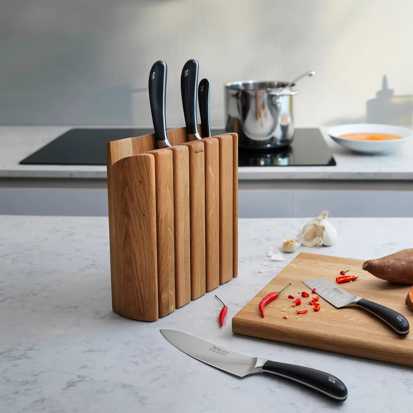 Knivblock Robert Welch Signature Book Oak Set 7 Delar