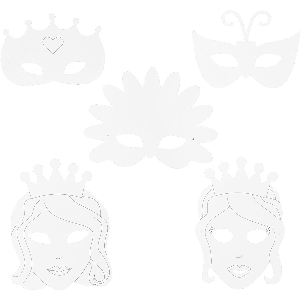 Äventyrmasker Creativ Company Vit 16 St/1 Förp