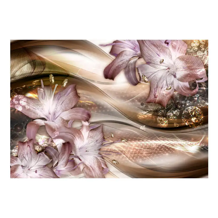 Fototapet Arkiio Självhäftande Lilies On The Wave Brown