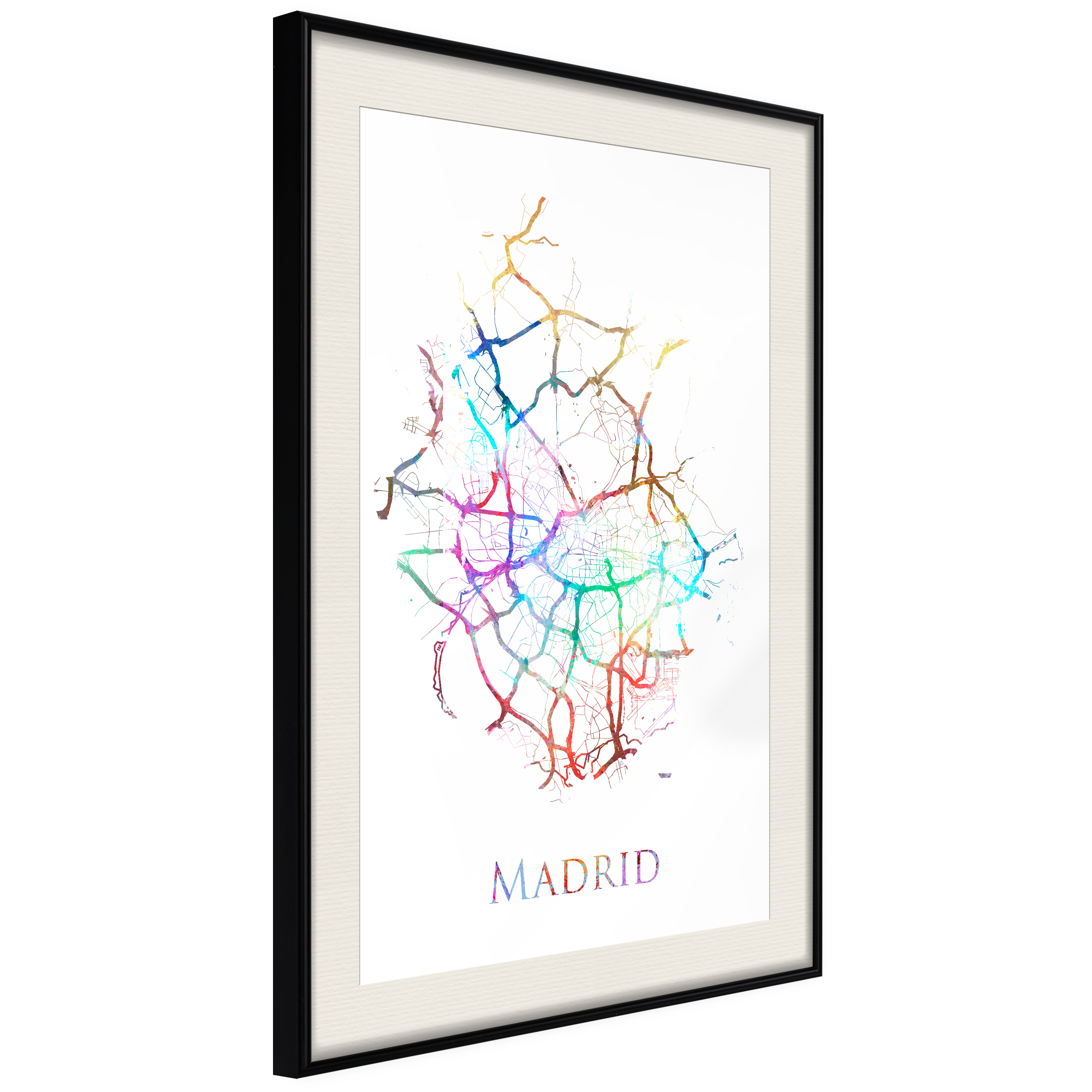 Affisch - Madrid [Poster] 40x60 Svart ram med passepartout, 40x60 cm