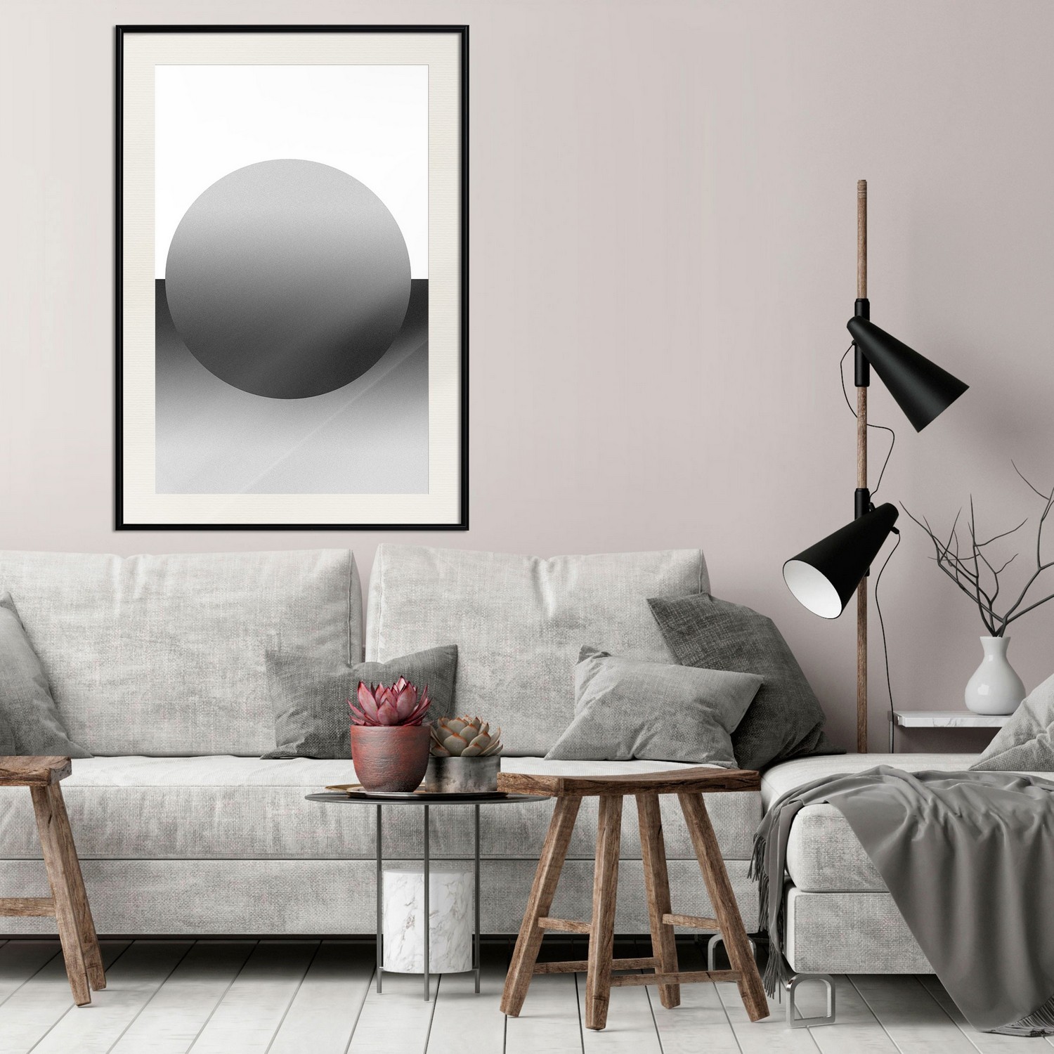 Affisch - Partial Eclipse [Poster] 40x60 Svart ram med passepartout, 40x60 cm