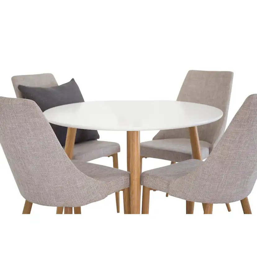 Matgrupp Basic Home Pelle Runt Matbord 100 cm med 4 Ludvig Matstol