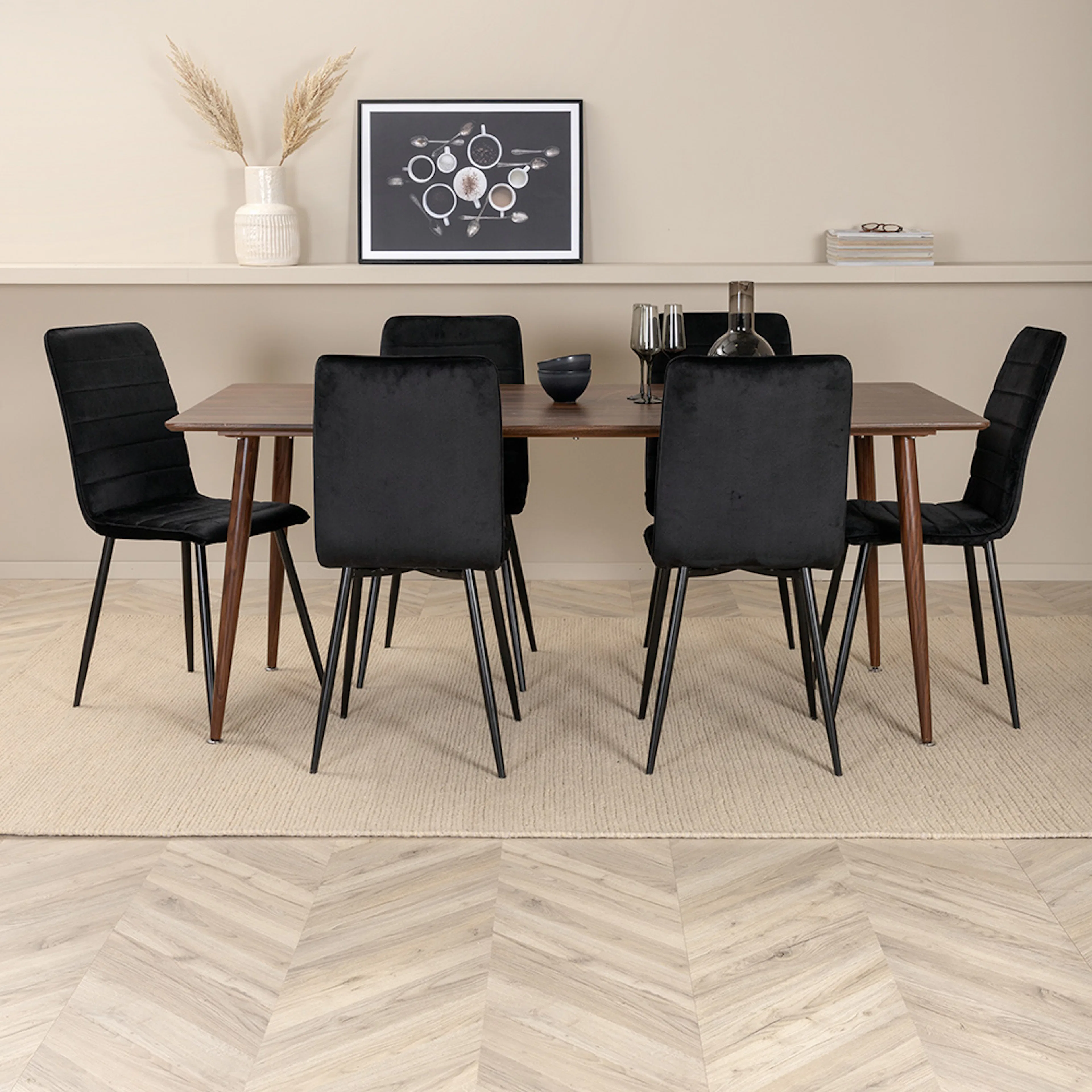 Matgrupp Venture Home Polar med 6 Windu Sammet Stolar