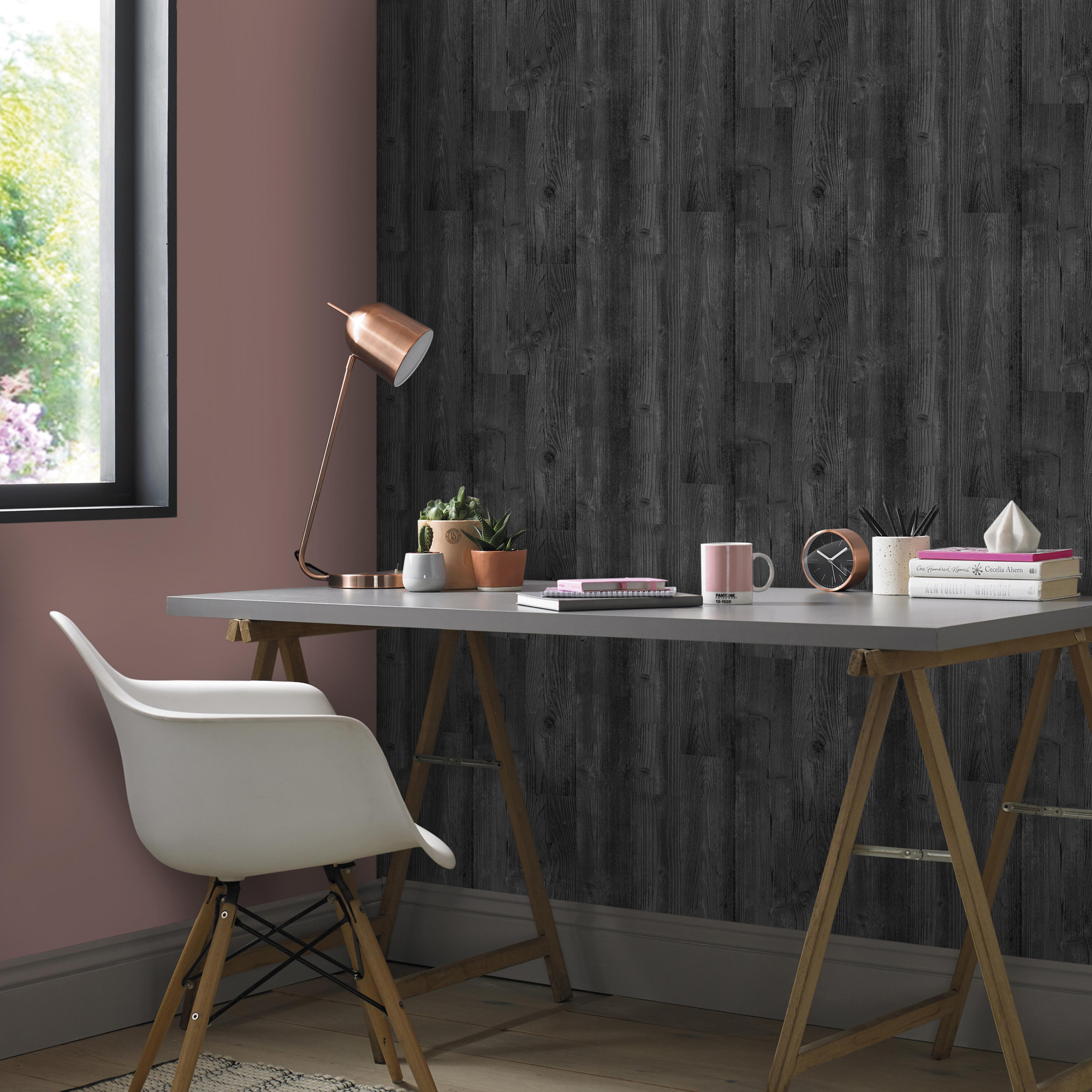 Tapet Easy Decor Trä Deluxe Svart 121112