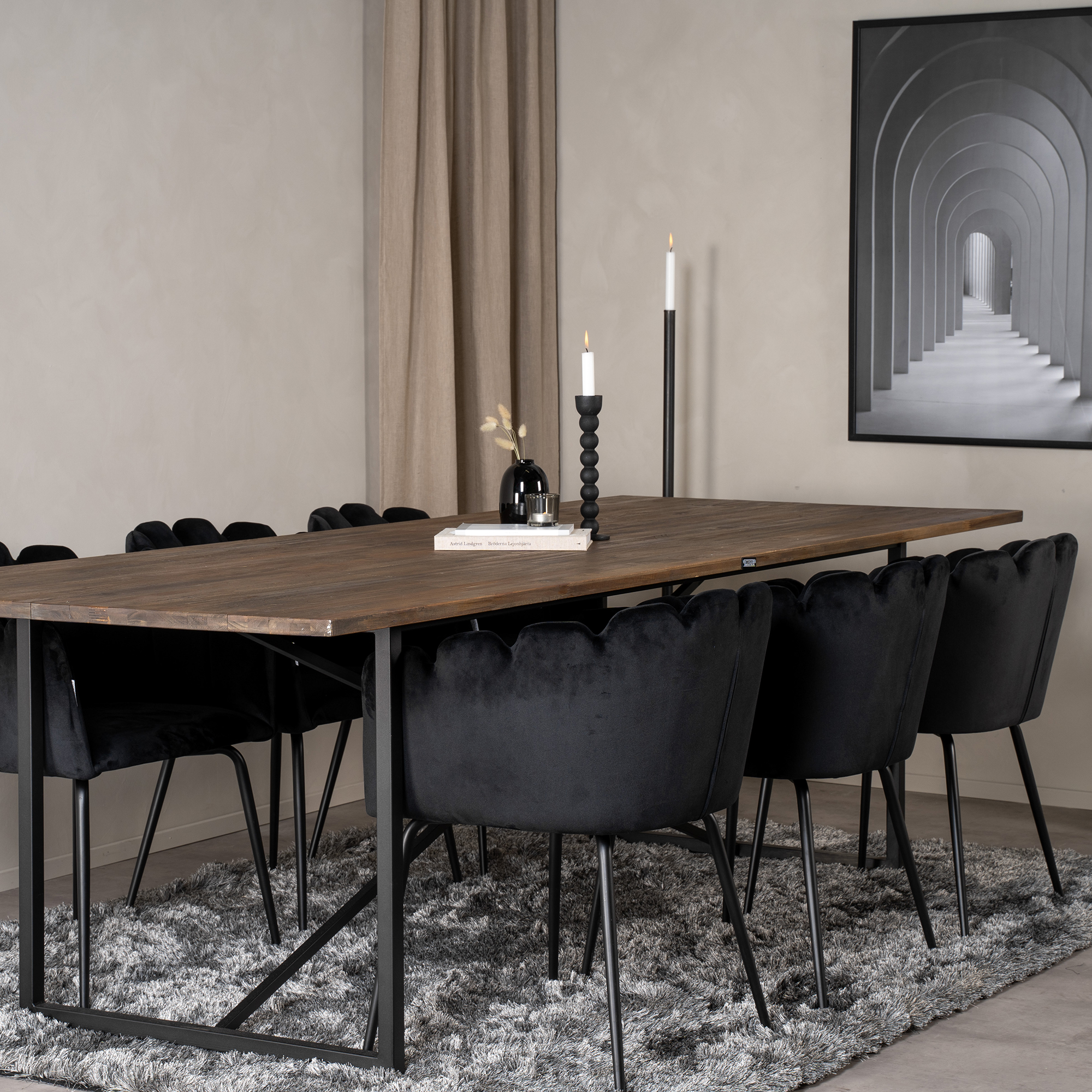 Matgrupp Venture Home Peo med 6 Limhamn Stolar