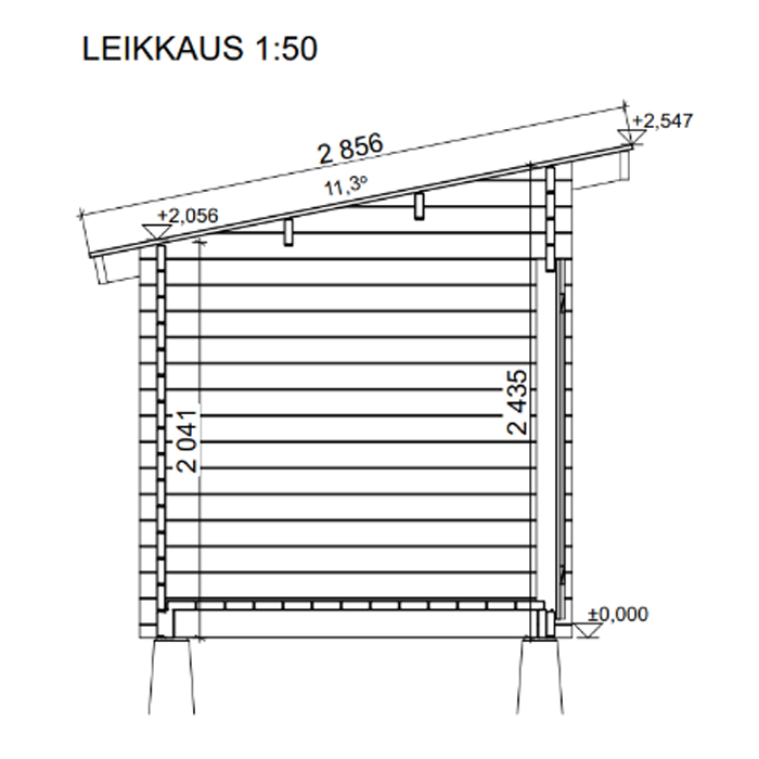Timmerförråd LP Garden P-S (8m²) Pulpettak