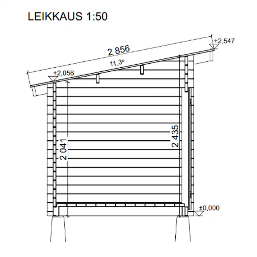 Timmerförråd LP Garden P-S (8m²) Pulpettak