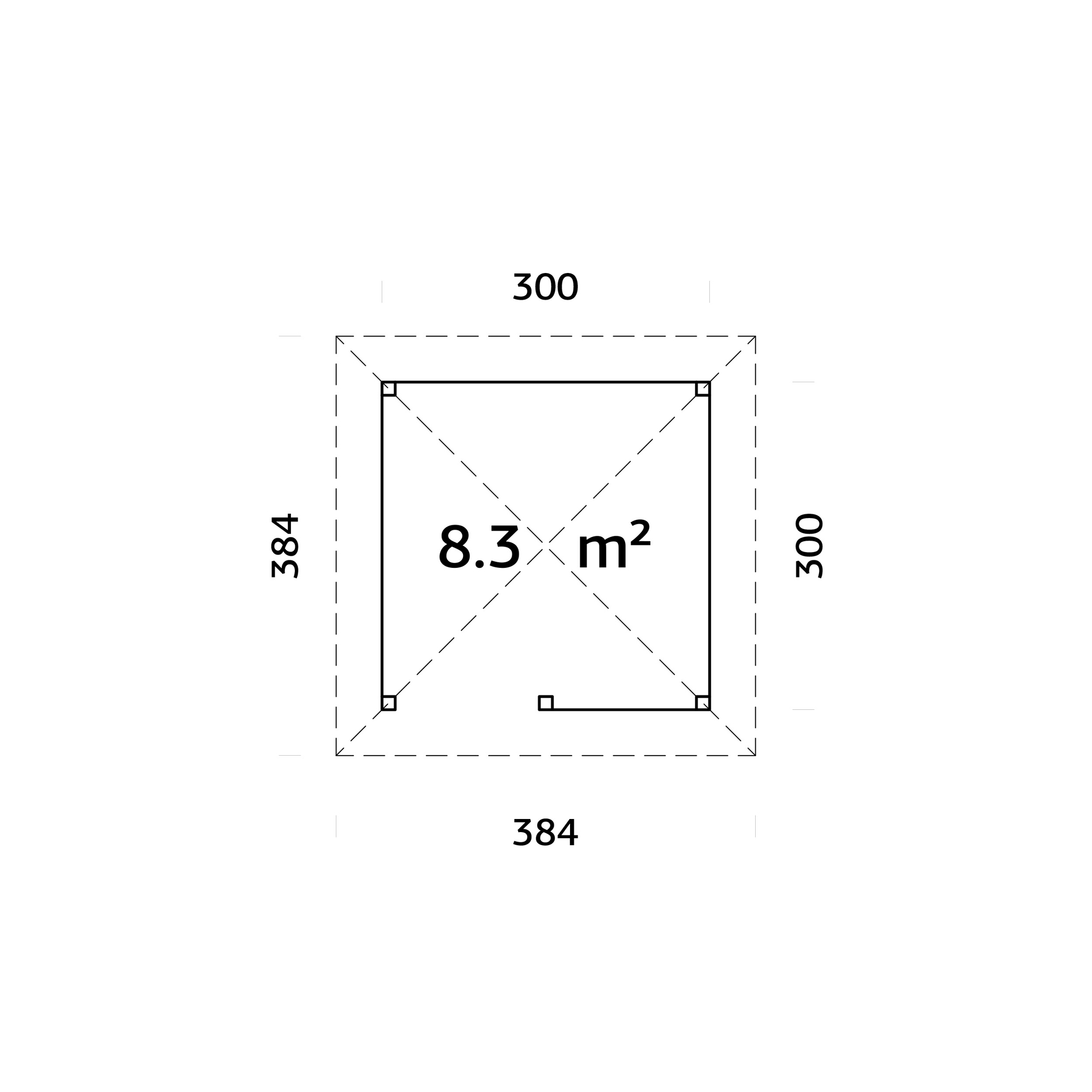 Stuga Palmako Bianca 8,3 m2 Set 3