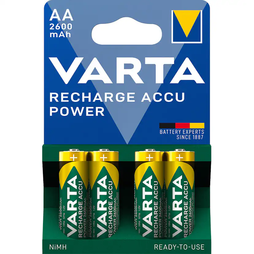 Batteri VARTA Laddningsbara Alkaliska AA 2600 mAh 4-Pack