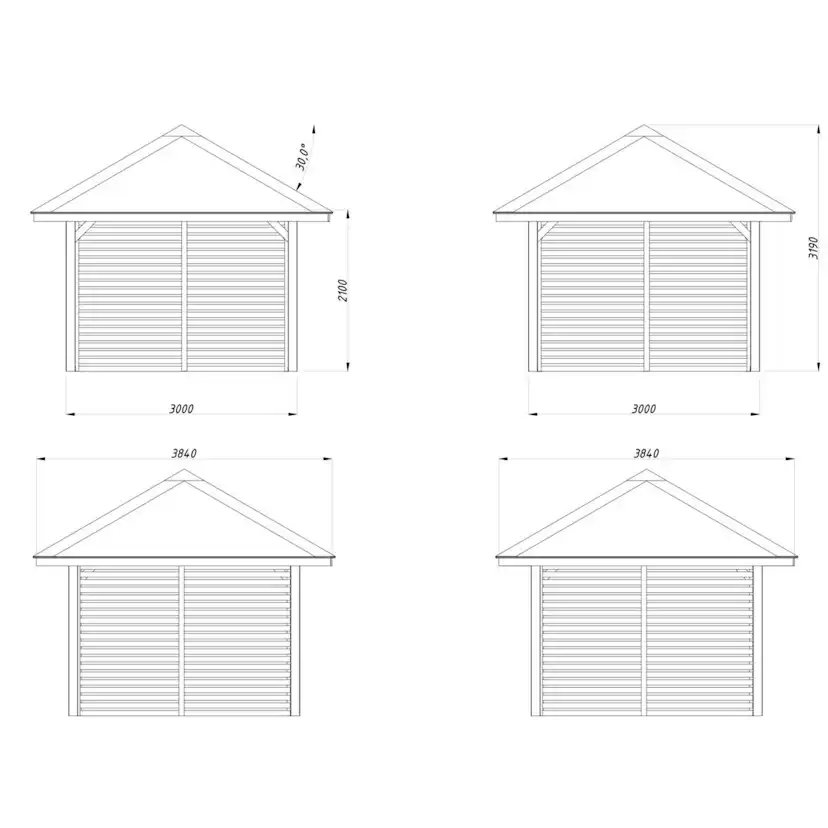 Paviljong Palmako Bianca 8,3 m2 Set 102