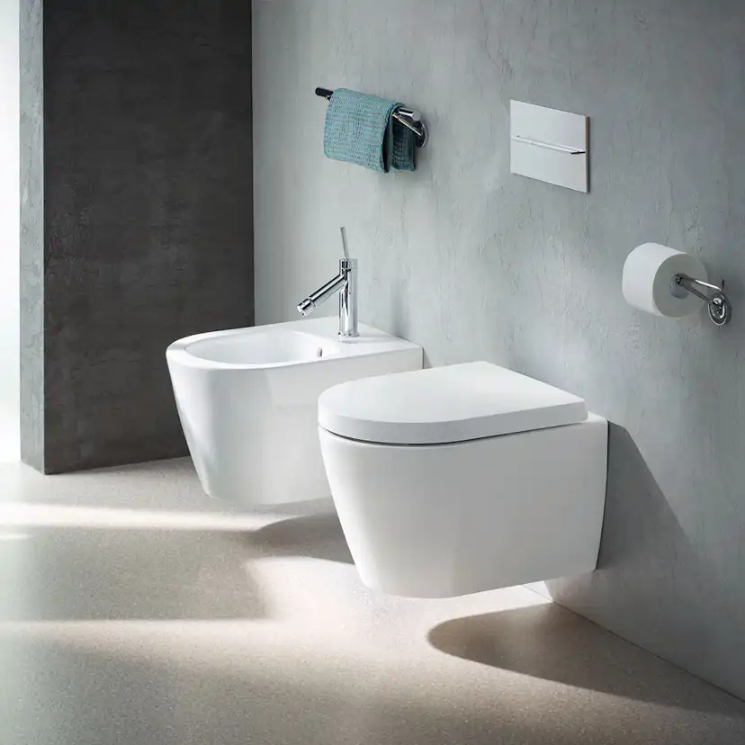 Vägghängd Toalettstol Duravit ME by Starck Rimless 253009 utan Toalettsits