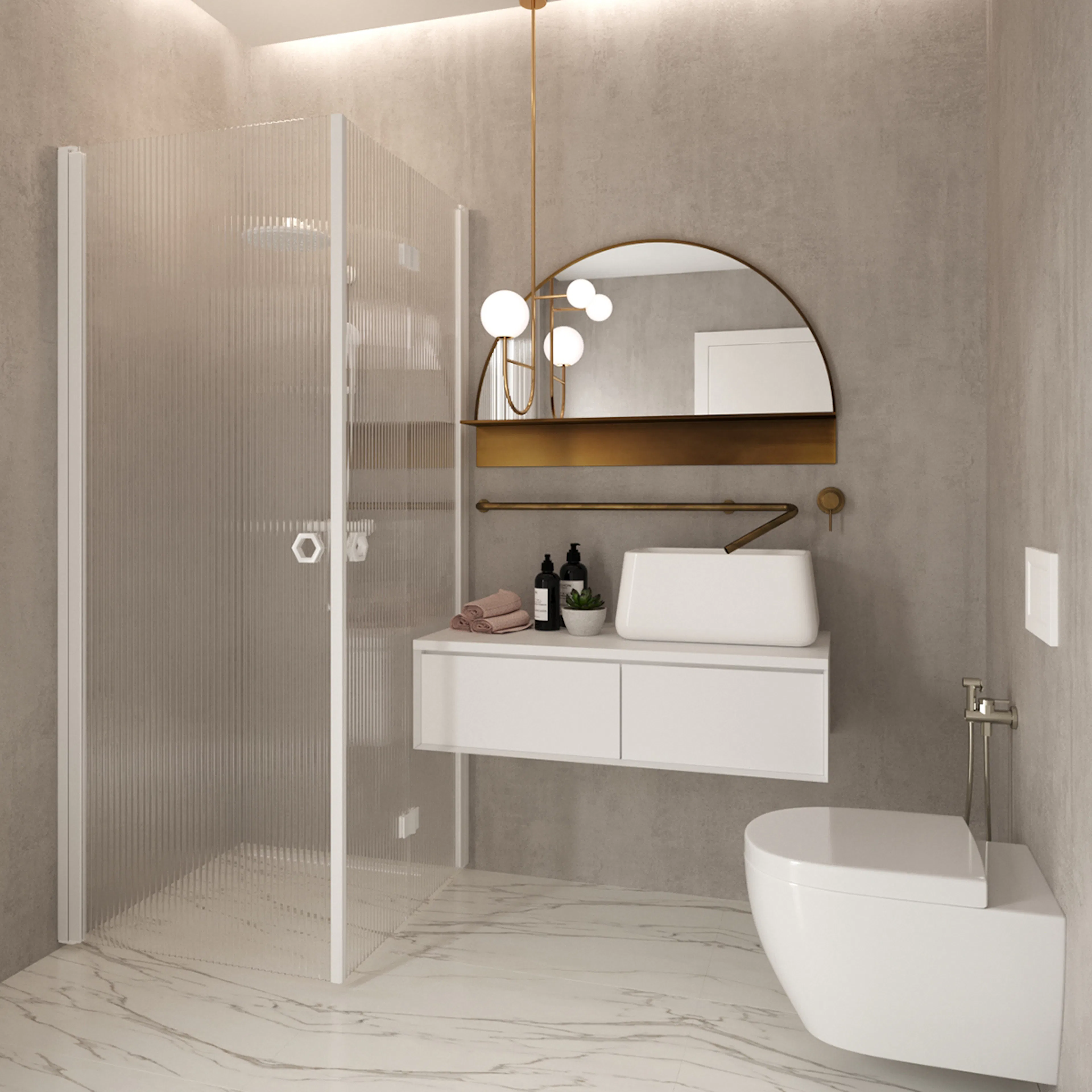 Forma 373 907 Vändbar Dörr (A) x 907 Vikbar Dörr (B) mm, Reeded, Vita Profiler