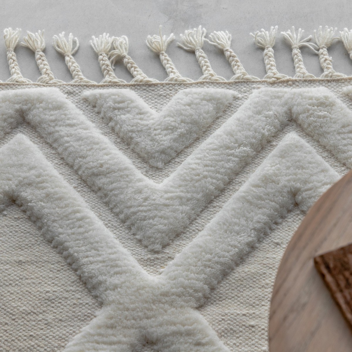 Dahlia Wool - 300*400- -Rectangular-White Vit, Mått: 300x400 cm