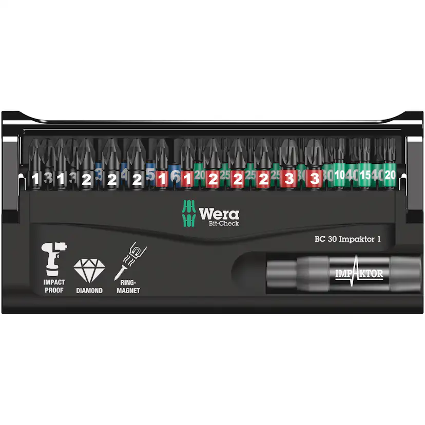 Bitskassett Wera Bit-Check 30 Impaktor 1 Kraftbits 25Mm
