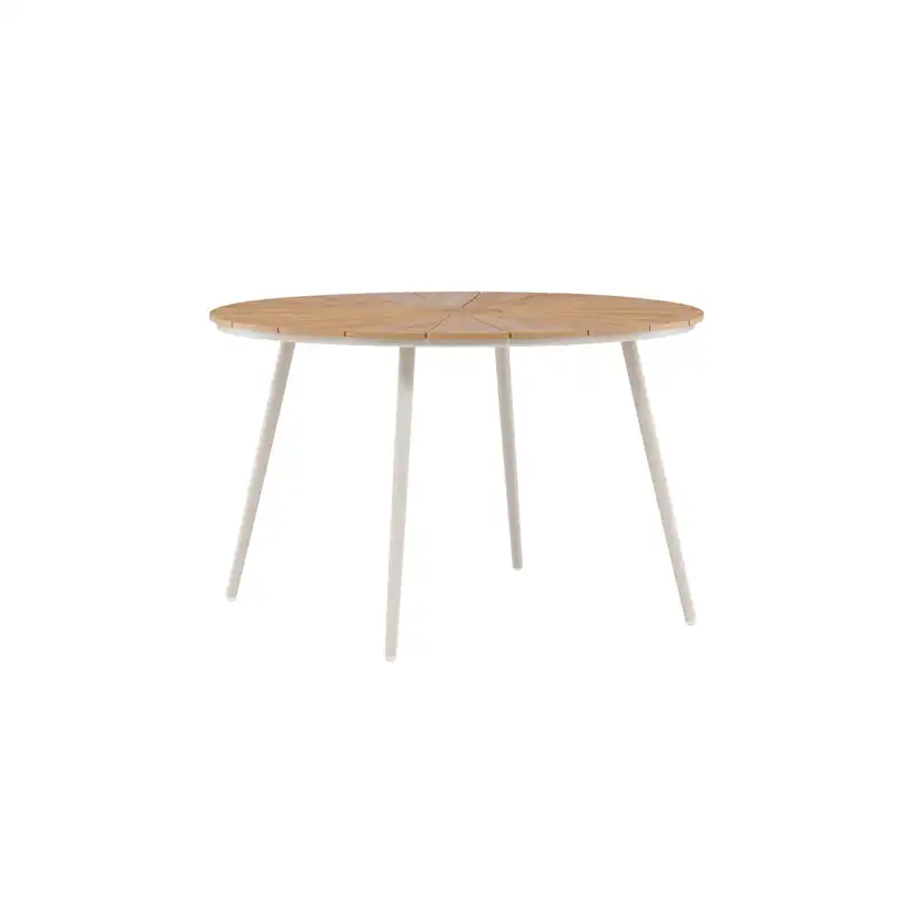 San Vito Dining Table Ø120 - Beige / Wood Beige