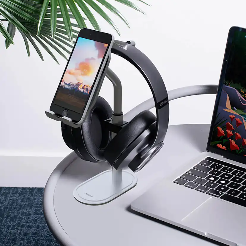 Övriga Mobiltillbehör DESIRE2 Hörlursställ och Mobiltelefonhållare Headrest Pro Silver
