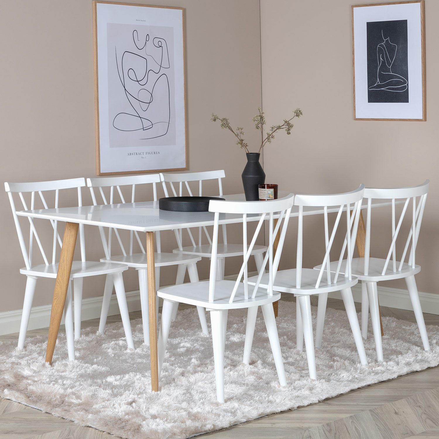 Matgrupp Venture Home Polar med 6 Mariette stolar