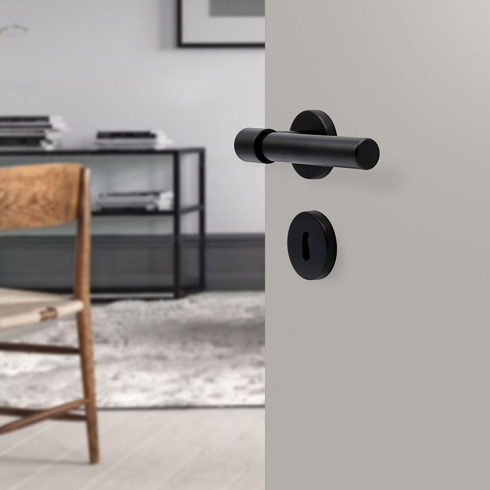 Dörrhandtag Beslag Design Helix 200 Plain med Nyckelskylt