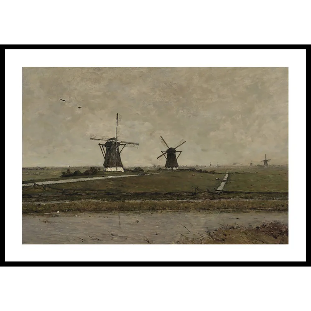 Poster Gallerix Polder With Mills Near Overschie By Paul Gabriël