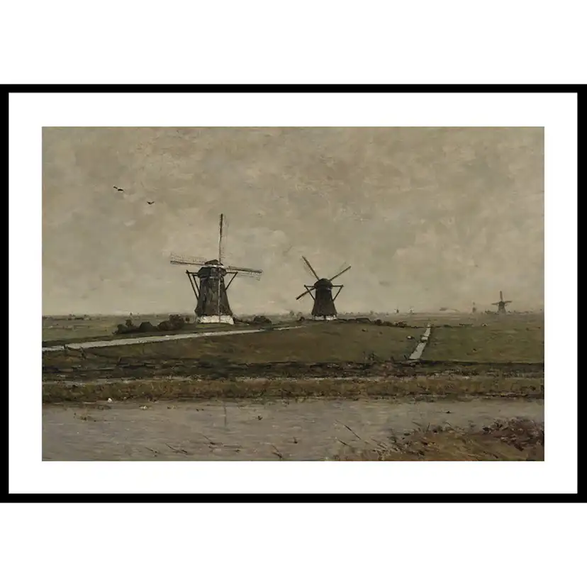 Poster Gallerix Polder With Mills Near Overschie By Paul Gabriël