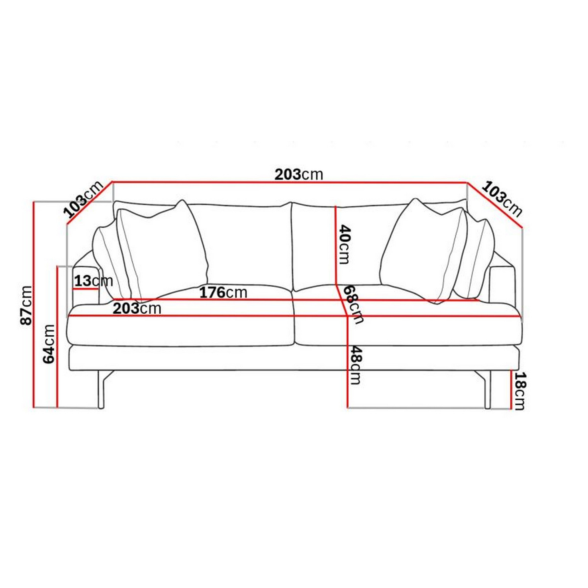 3-sitssoffa Scandi Days Menard Djup 205 cm