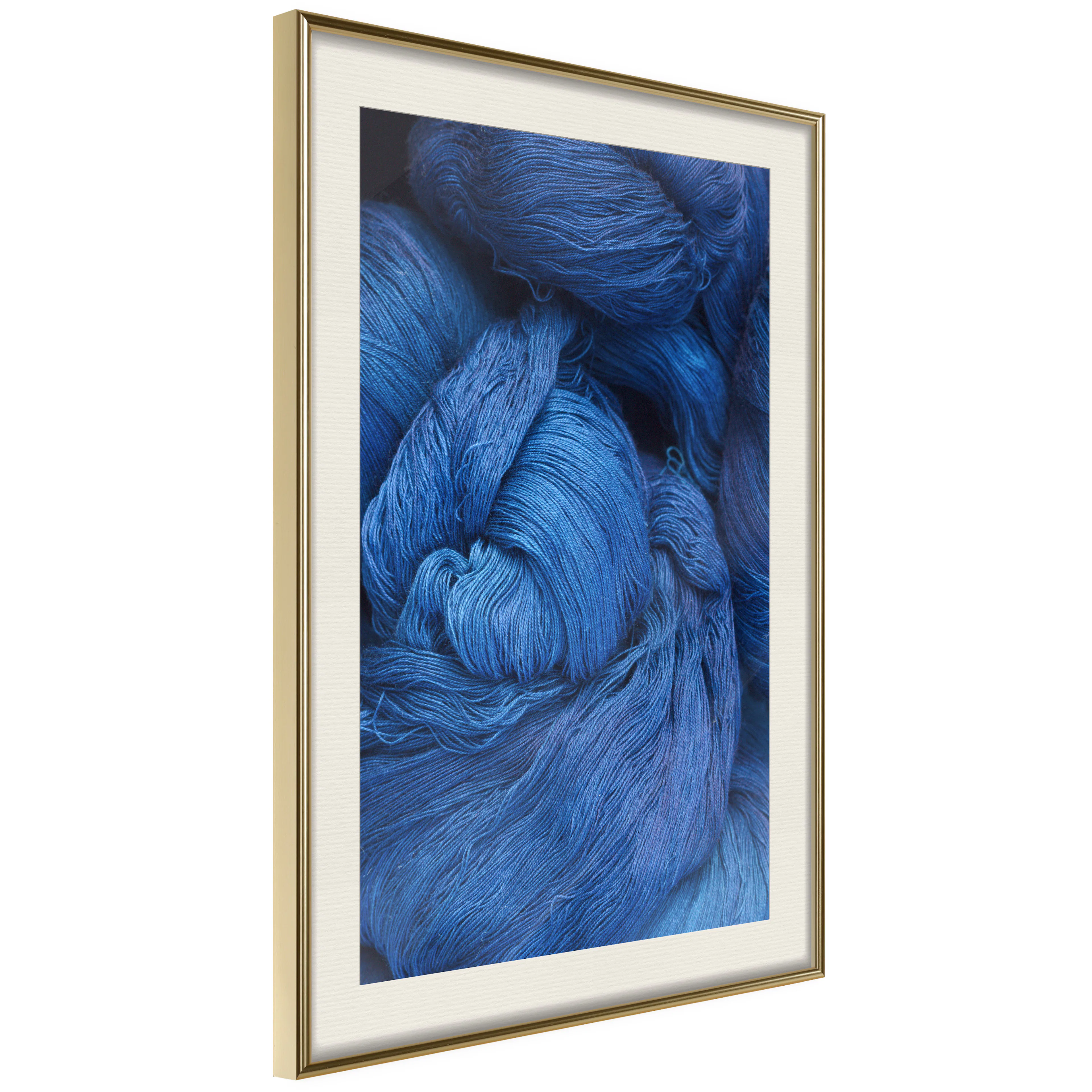 Affisch - Blue Worsted [Poster] 40x60 Guld ram med passepartout, 40x60 cm
