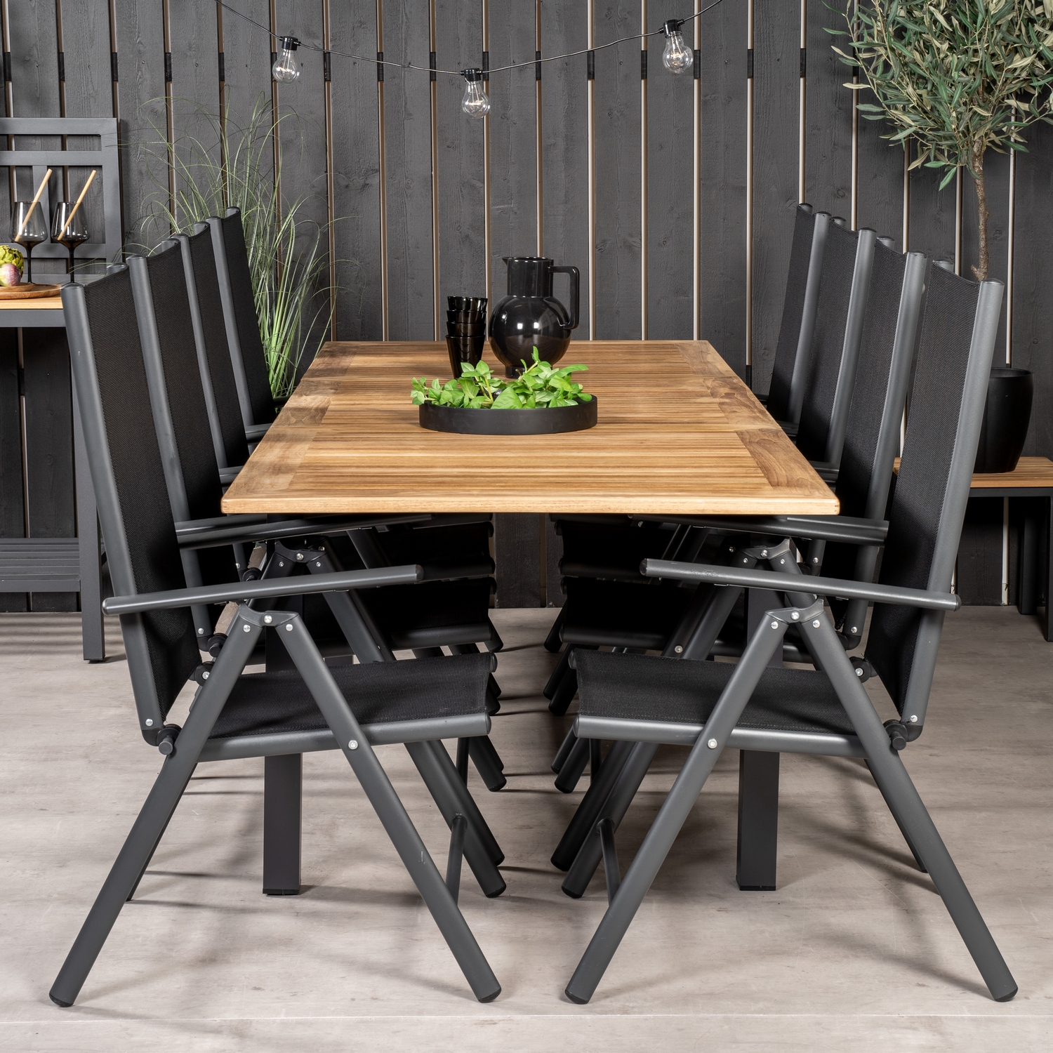 Matgrupp Venture Home Perla 160/240 med 8 Bront Positionsstolar