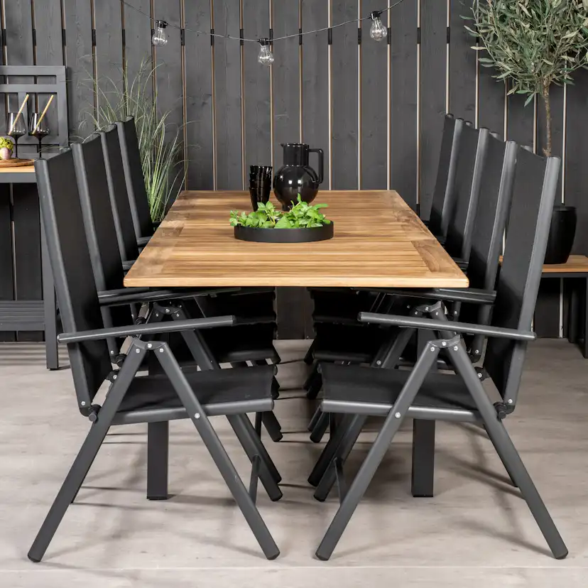 Matgrupp Venture Home Perla 160/240 med 8 Bront Positionsstolar