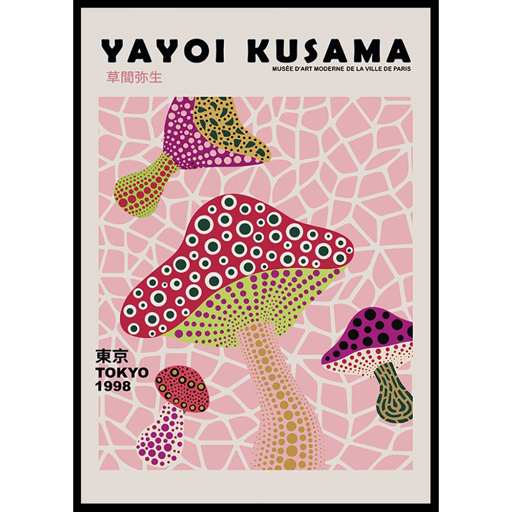 Poster Gallerix Infinity Mushrooms Pink Yayoi Kusama