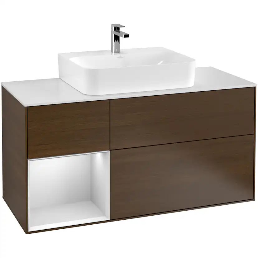 Tvättställsskåp Villeroy & Boch Finion med 3 Lådor Hylla och Bänkskiva för Centrerat Tvättställ