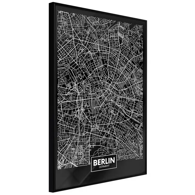 Poster Artgeist Affisch Dark Map of Berlin