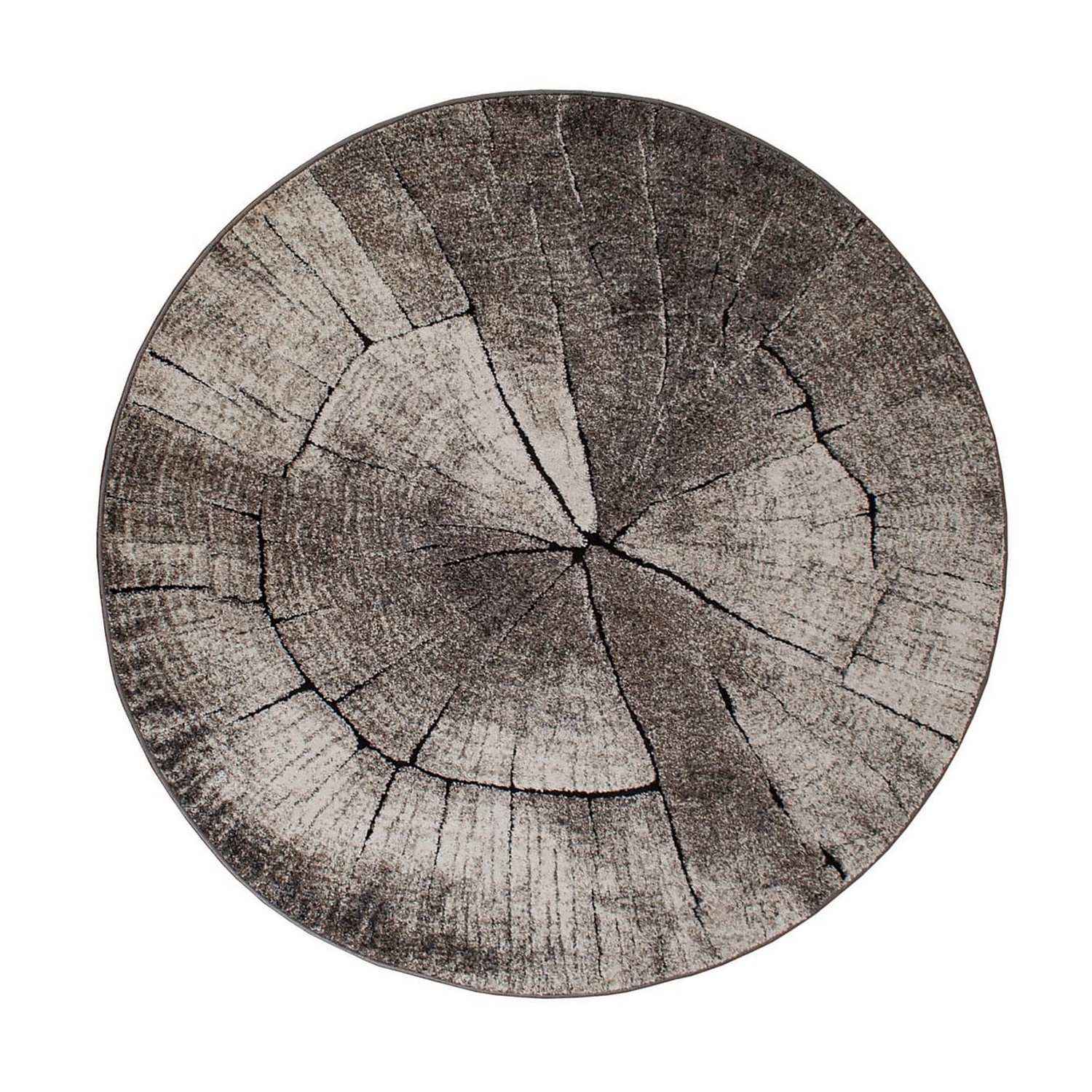 Friezematta KM Carpets Tree Rund Grå