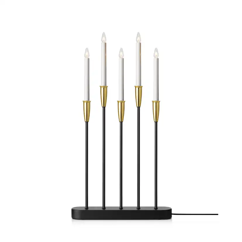 NICE Candlestick Black/Brass Svart/Mässing