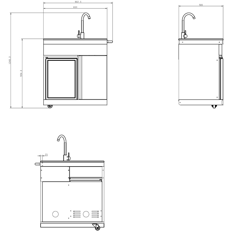Fristående utekök Myoutdoorkitchen Pure Compact Stainless