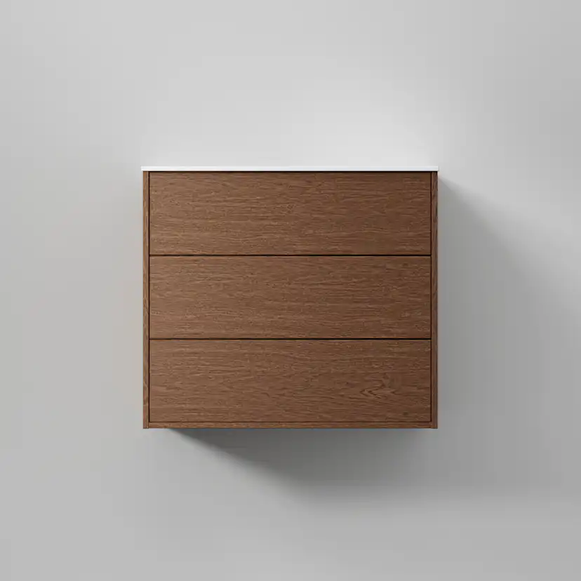 Kommod Terra Solid 80, Dark Oak, 3 Lådor Färg: Dark Oak, Bredd: 800 mm