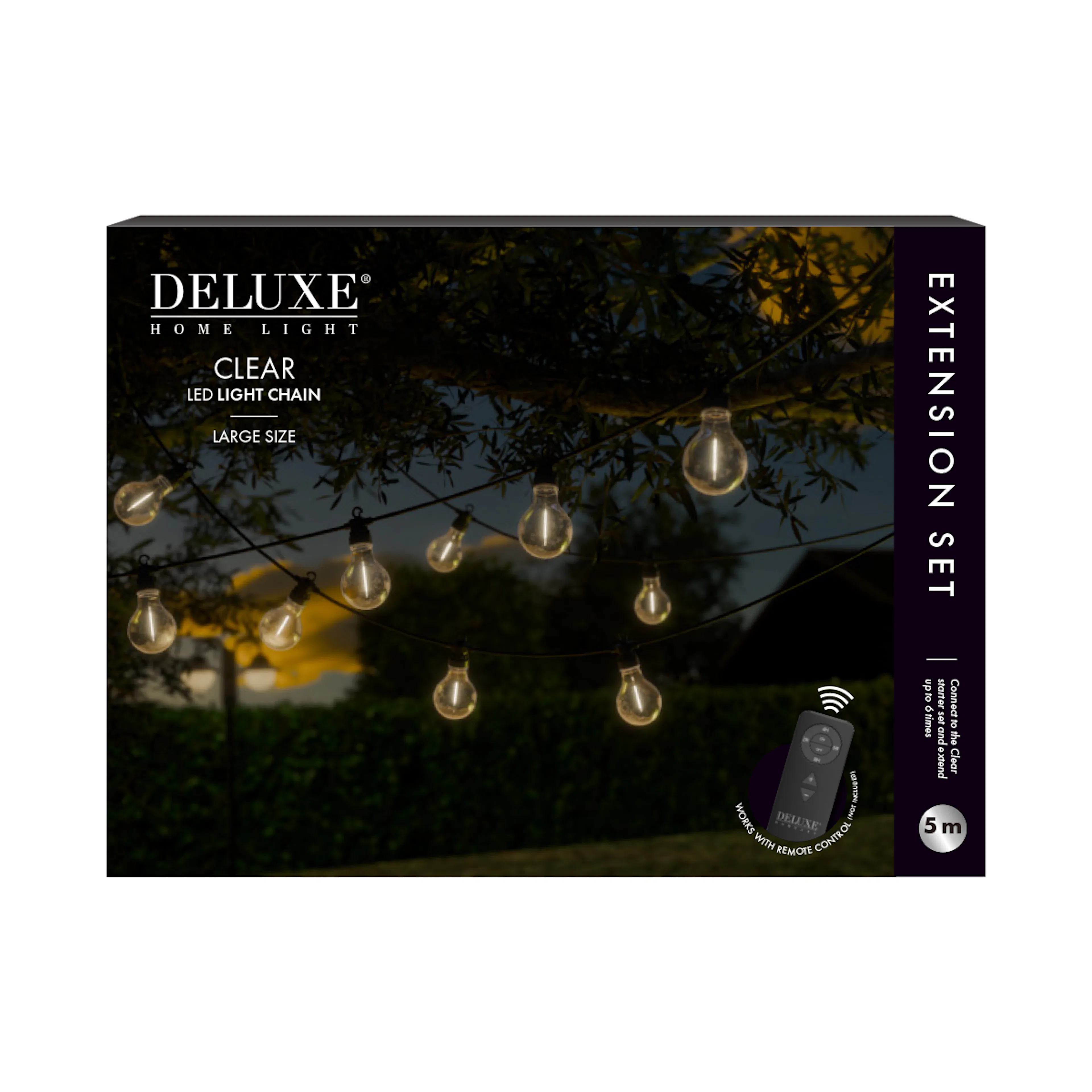 LED Ljusslinga DeluxeHomeart Clear Extra Set Large 5 m