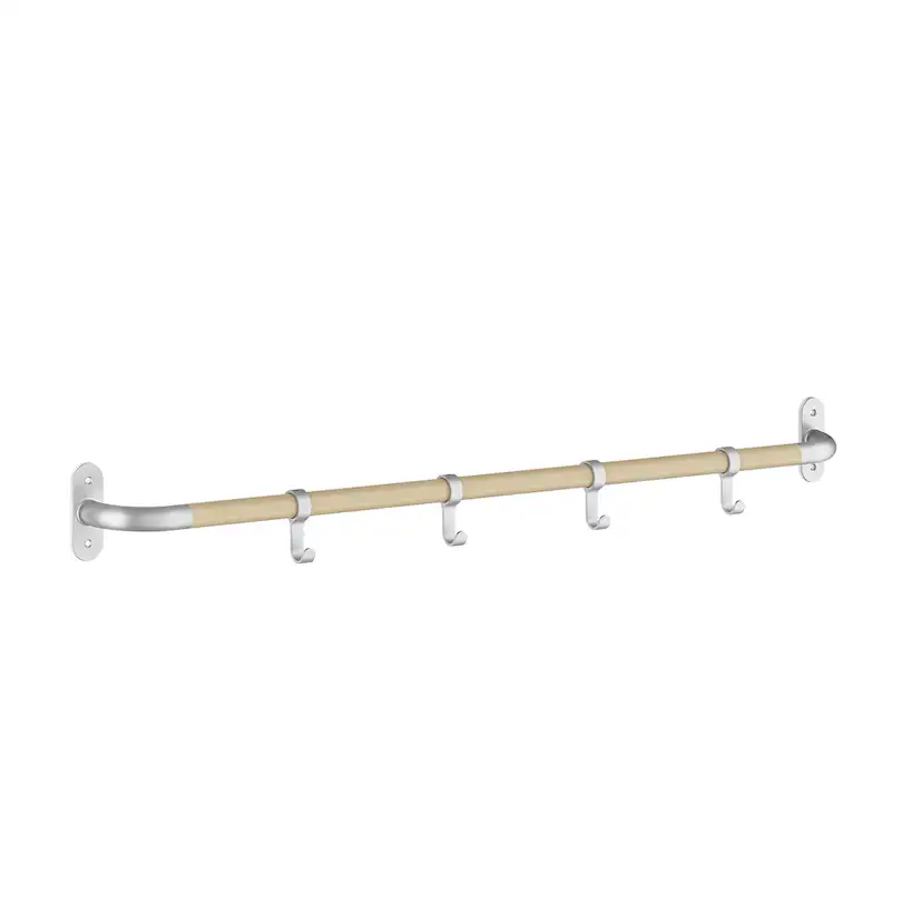 Kroklist horisontell, 4-krok Aluminium/Bok