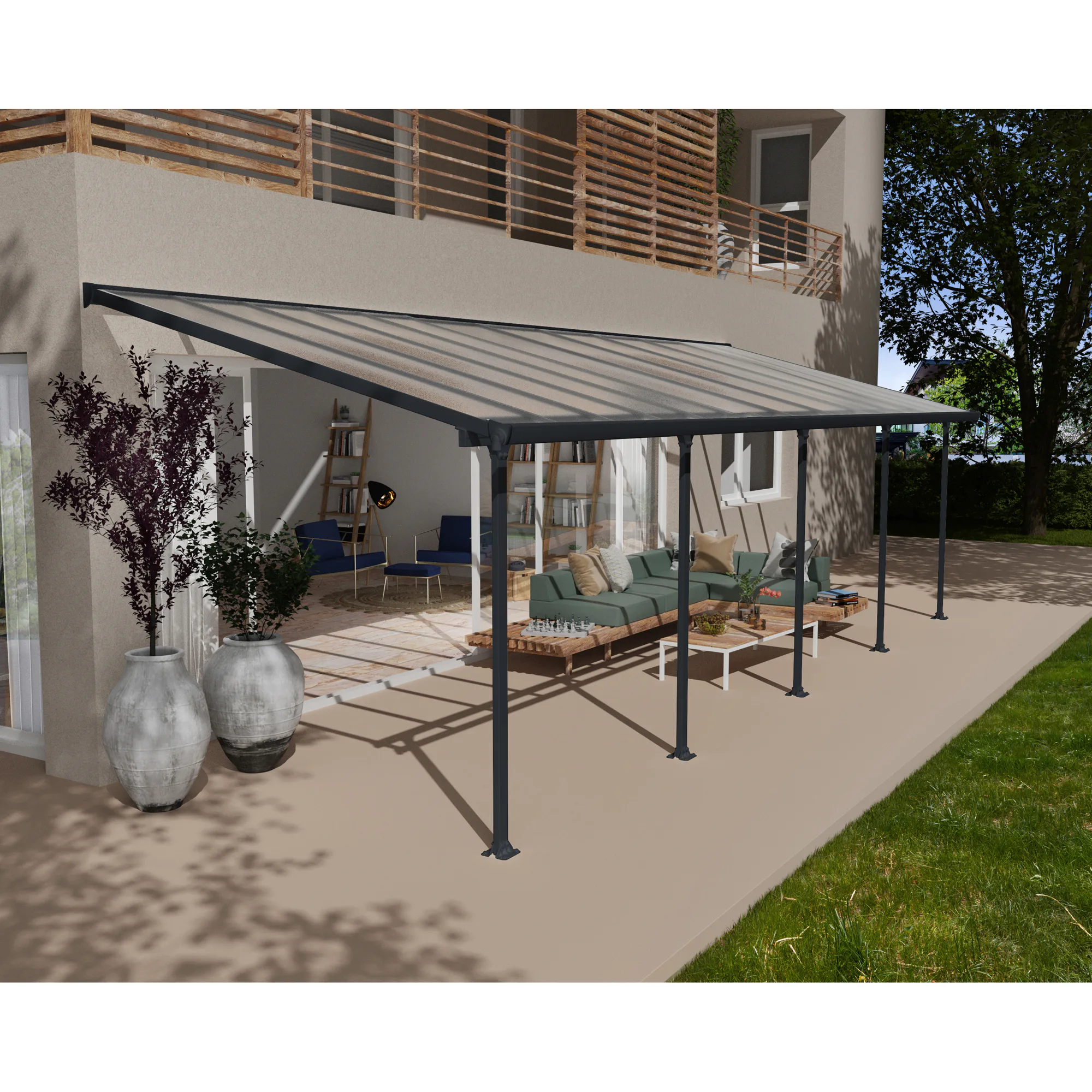 Terrasstak Canopia by Palram Feria Antracit 26,9 m²
