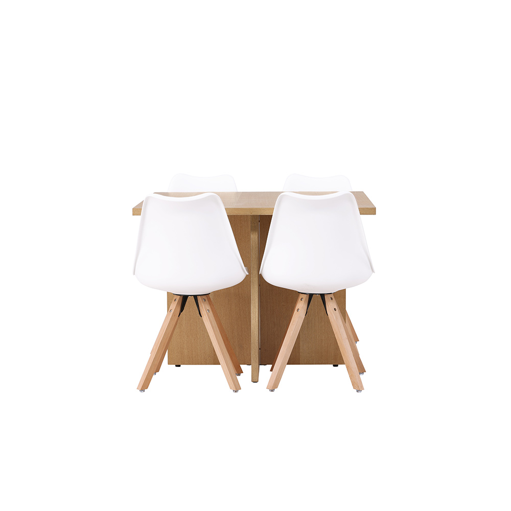 Matgrupp Venture Home Leo med 4 Zeno Stolar Natur/Vit