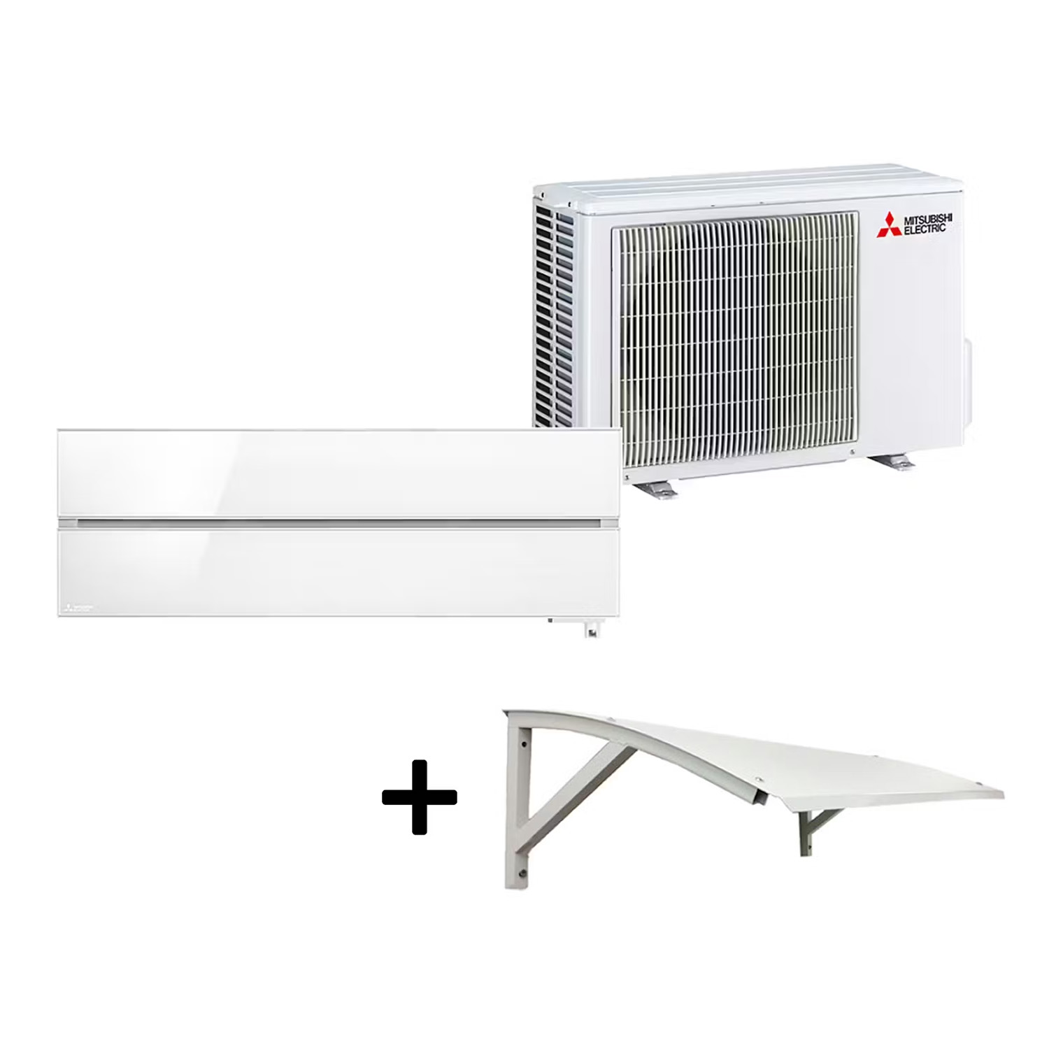Mitsubishi Electric Hero 2.0 LN25 6,3kW Värme SCOP 5,2 Luftvärmepump Paket med Värmepumpstak