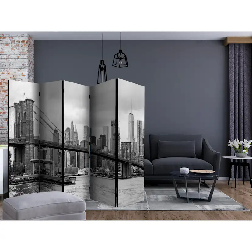 Rumsavdelare Skärmvägg Arkiio Road to Manhattan Black and White II 225x172 cm