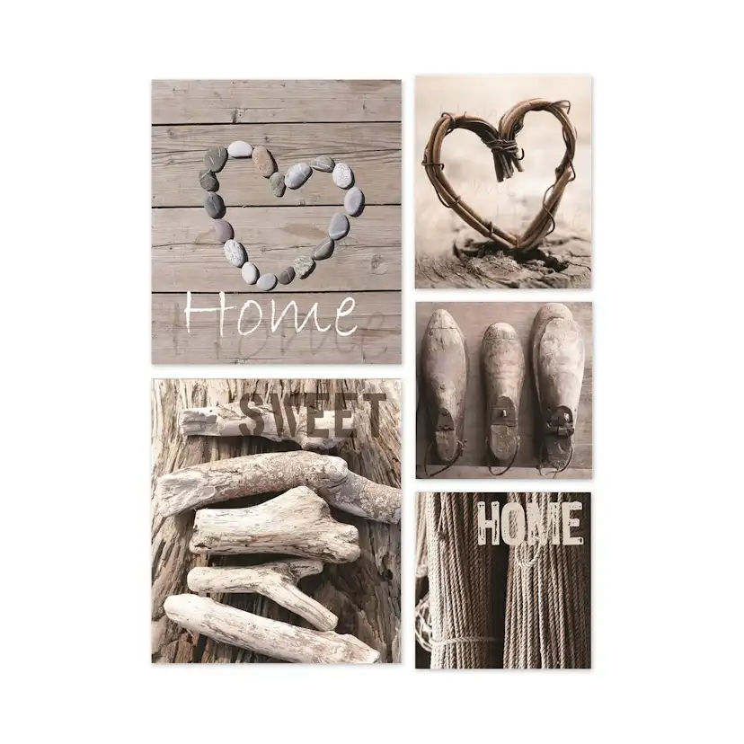Tavla Art for the Home Home Sweet Home 5 Delar