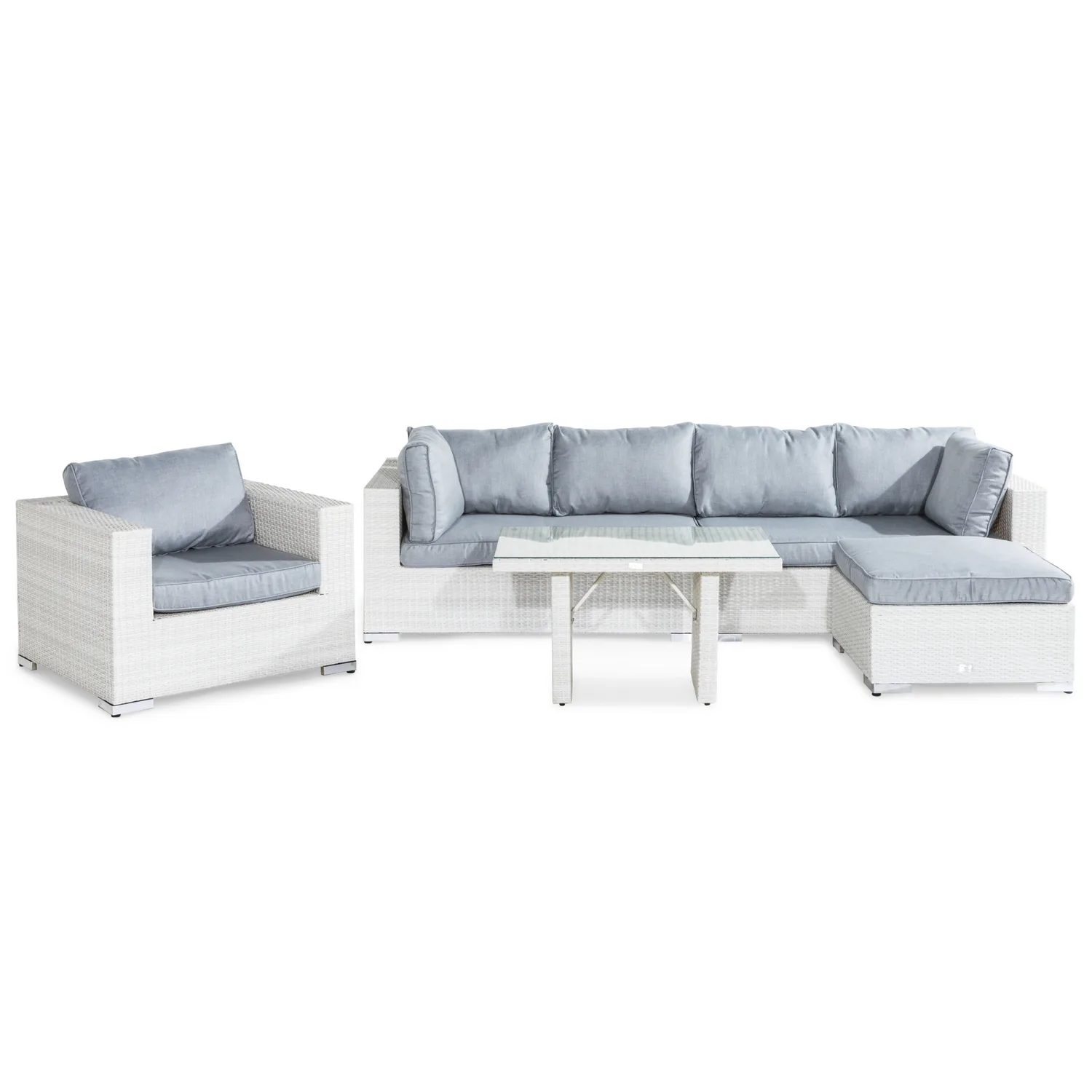 Loungegrupp Comfort Garden Bahamas 4-sits Rak med Fåtölj Divan och Bord Utomhus