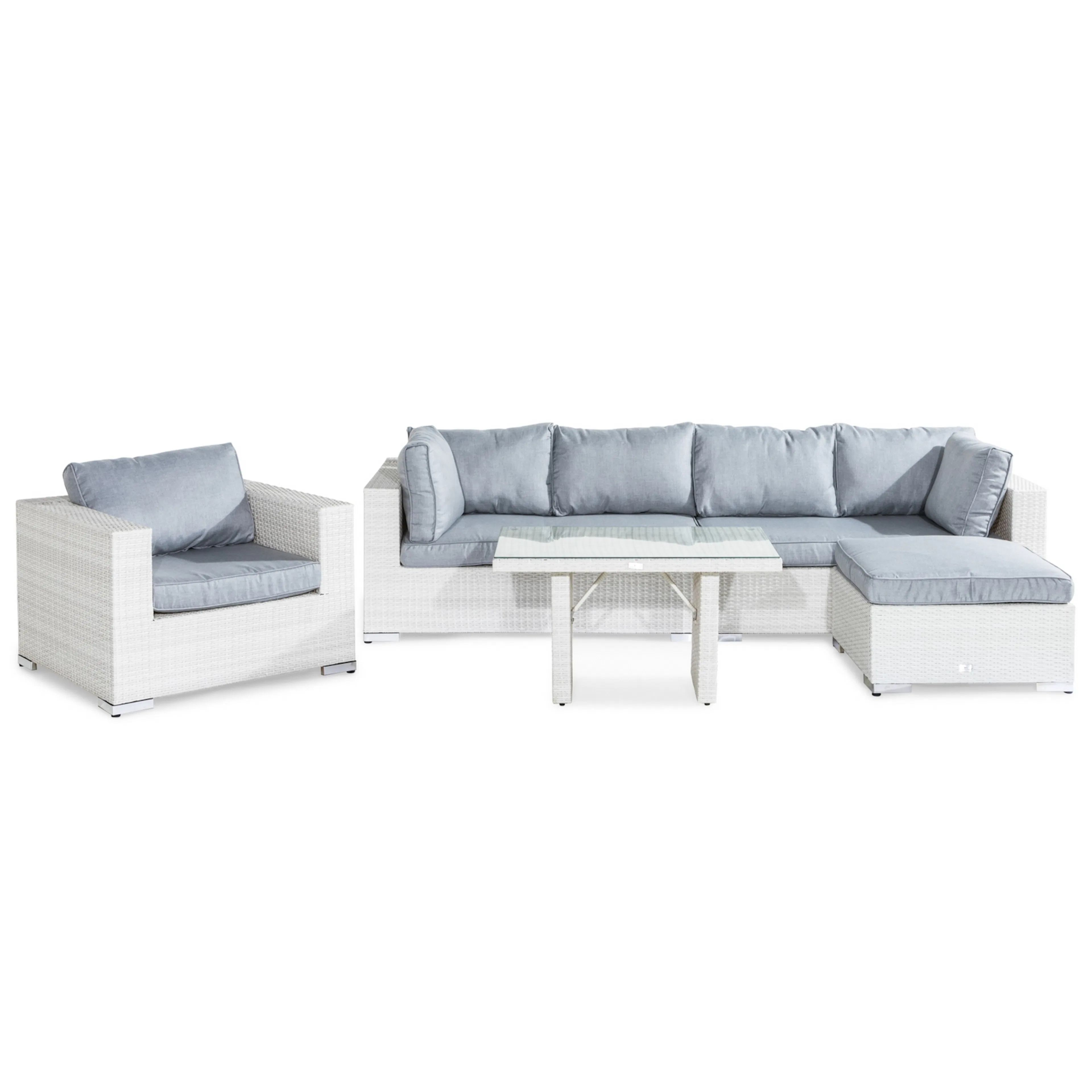 Loungegrupp Comfort Garden Bahamas 4-sits Rak med Fåtölj Divan och Bord Utomhus