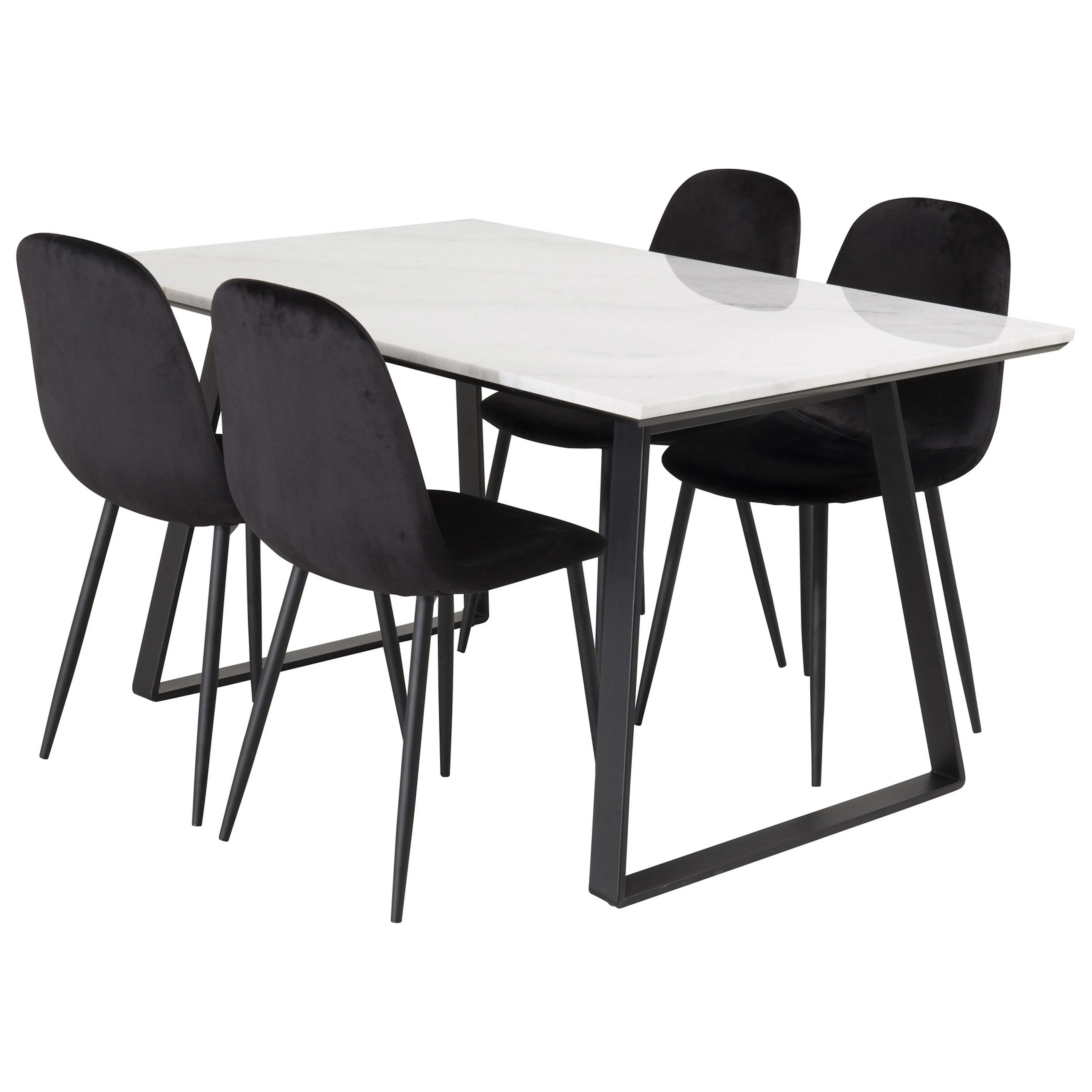 Matgrupp Venture Home Estelle 140 med 4 Pobbie Stolar Sammet