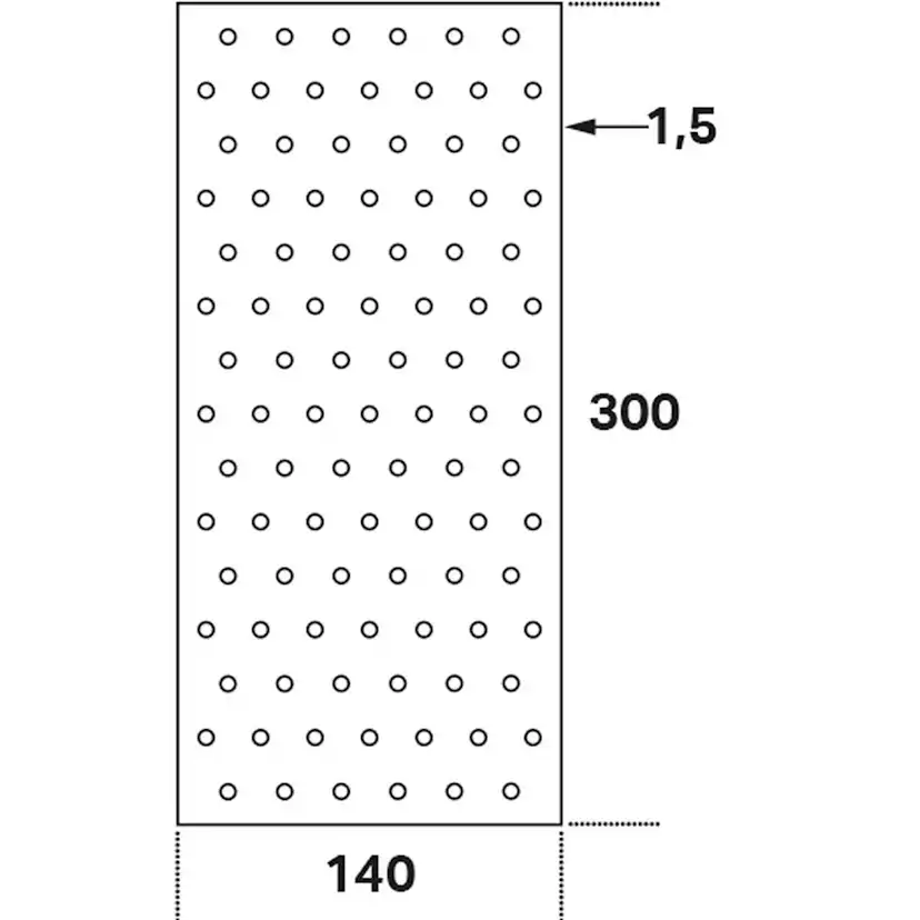 Hålplatta Hp 140x300x1,5 140x300x1,5 mm