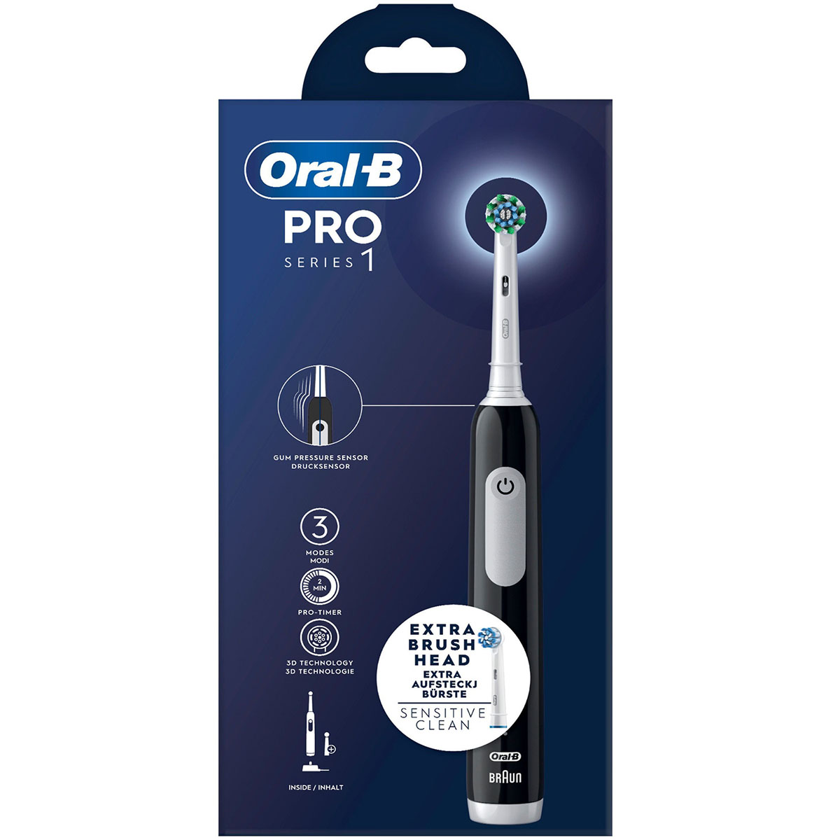 Eltandborste Pro1 Black + Extra Refill Svart
