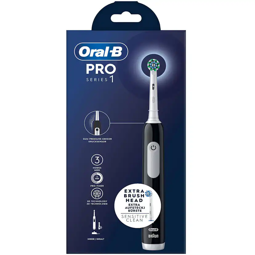 Eltandborste Pro1 Black + Extra Refill Svart